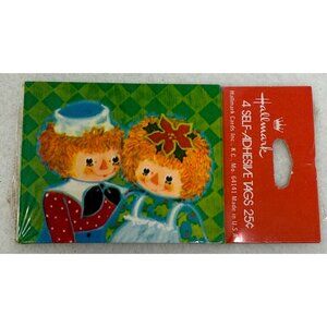 Vintage Raggedy Ann Andy Mini Gift tags Hallmark Self Adhesive Sealed Made USA